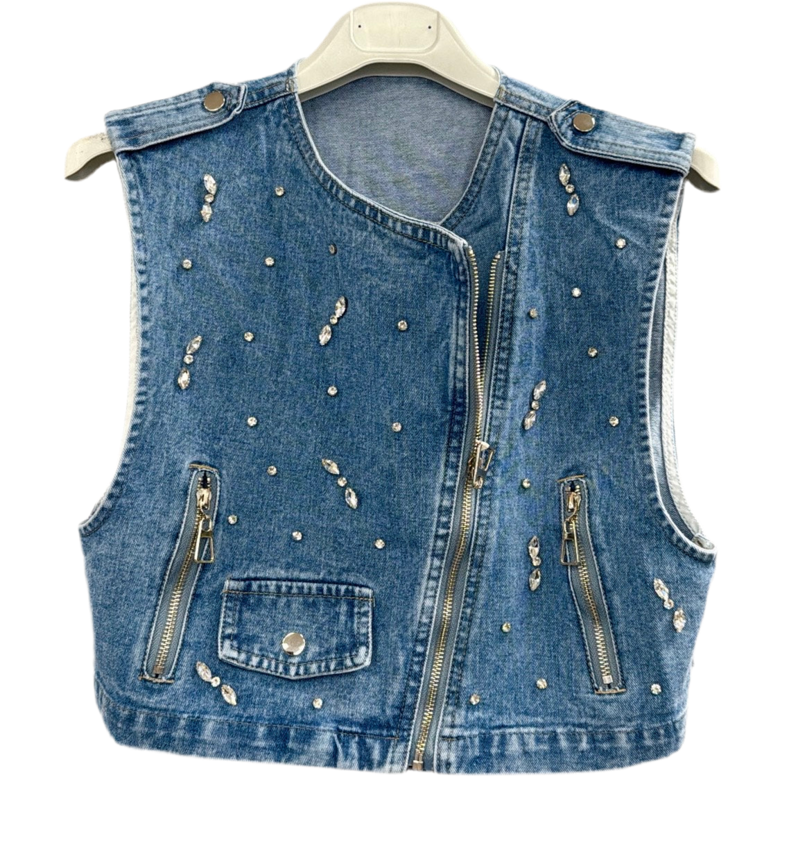 GILET DONNA BRILLANTINATO BY MIMOI