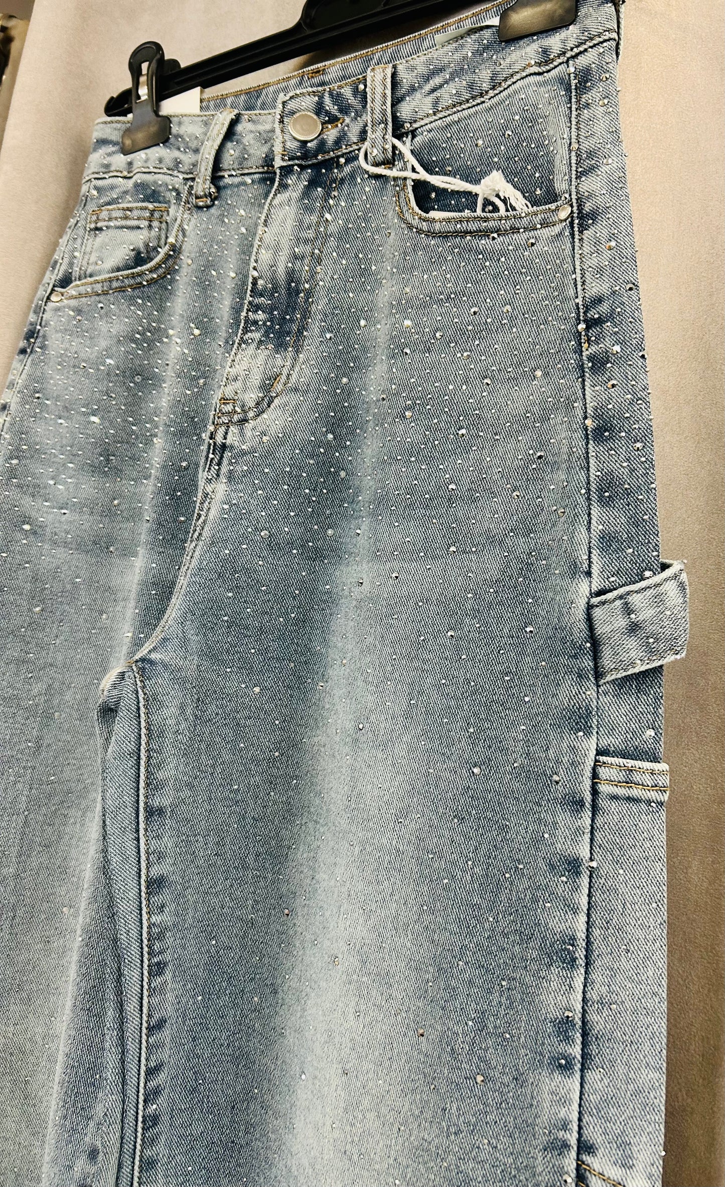 JEANS BALLON CARGO BRILLANTINATI  FLEX