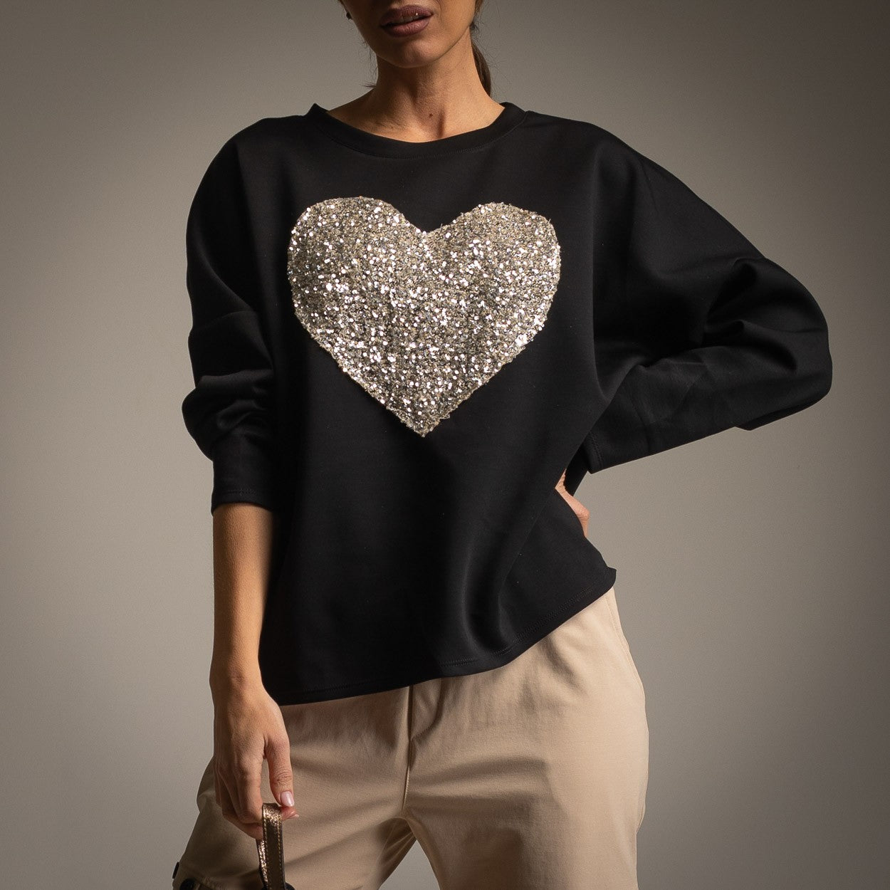 FELPA CUORE PAILLETS by Albano's